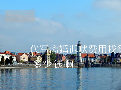 代写离婚诉状费用(找律师代写离婚诉状一般多少钱啊)