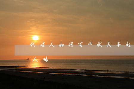 代理人如何写诉状(民事起诉状要写诉讼代理人吗)