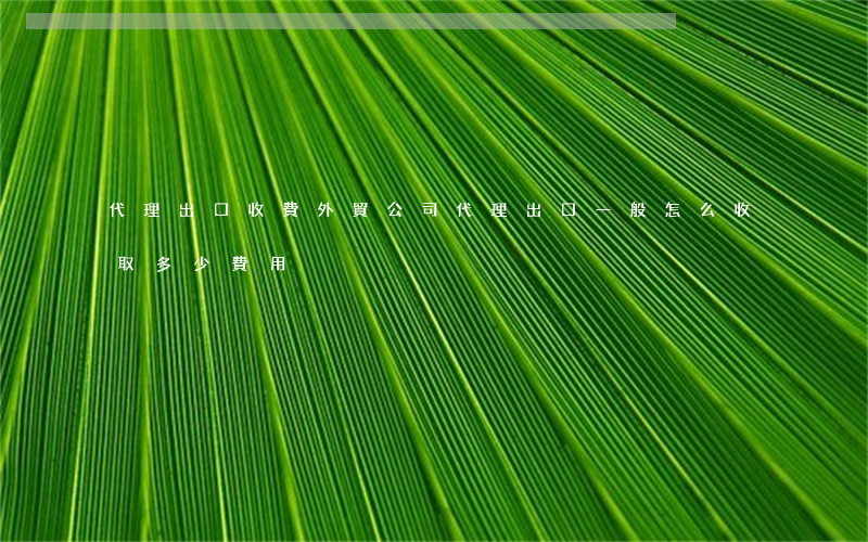 代理出口收費(外貿公司代理出口一般怎么收取多少費用)