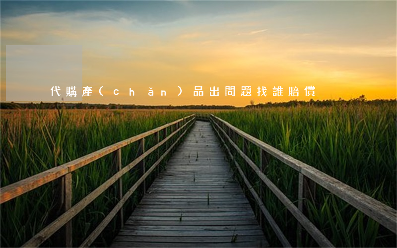 代購產(chǎn)品出問題找誰賠償