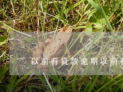 以前有貸款逾期(以前有貸款逾期怎么處理)