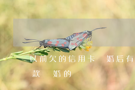 以前欠的信用卡離婚后(有沒有因為信用卡欠款離婚的)