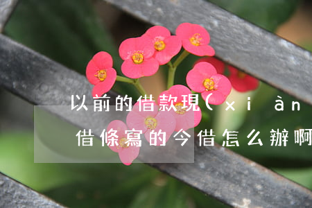 以前的借款現(xiàn)在打借條怎么寫(借條寫的今借怎么辦啊)