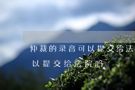 仲裁的录音可以提交给法院吗(仲裁的录音可以提交给法院吗)