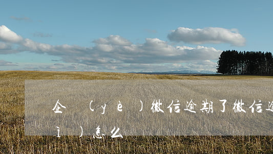 企業(yè)微信逾期了(微信逾期會(huì)怎么樣)