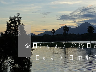 企業(yè)所得稅逾期罰款罰多少呢(網(wǎng)貸逾期罰款多少)