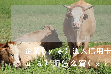 企業(yè)法人信用卡逾期情況說(shuō)明怎么寫(xiě)-企業(yè)法人信用卡逾期情況說(shuō)明怎么寫(xiě)啊