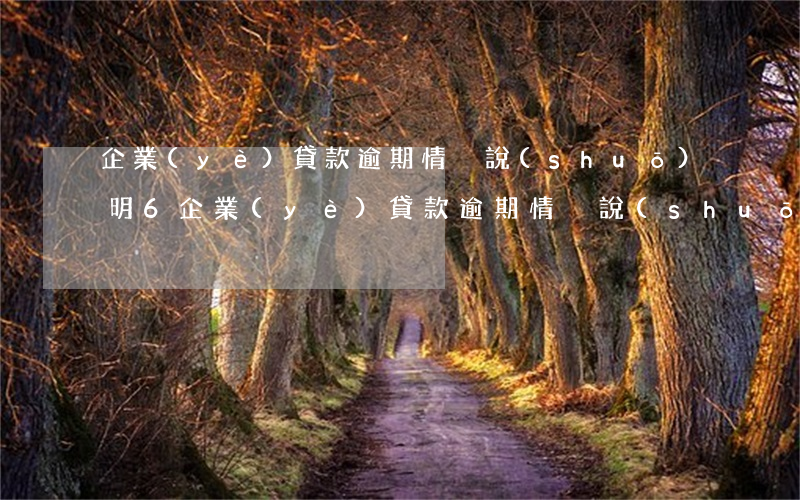 企業(yè)貸款逾期情況說(shuō)明6(企業(yè)貸款逾期情況說(shuō)明6)