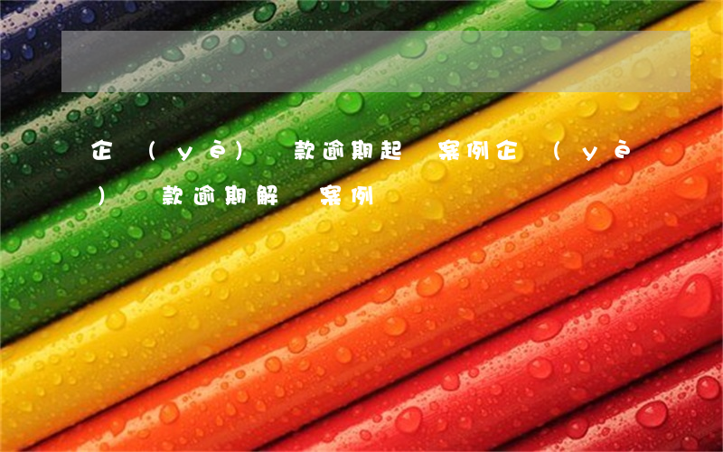 企業(yè)貸款逾期起訴案例(企業(yè)貸款逾期解決案例)