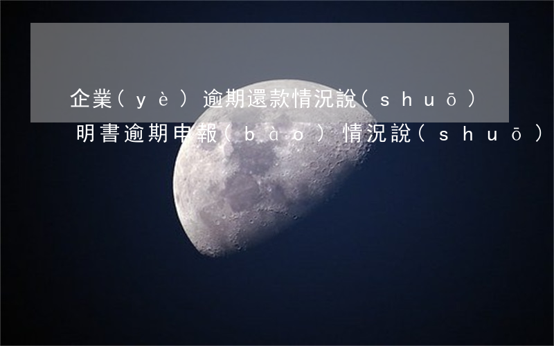 企業(yè)逾期還款情況說(shuō)明書(逾期申報(bào)情況說(shuō)明書)
