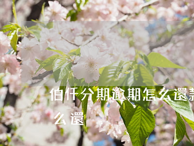 伯仟分期逾期怎么還款(佰仟金融逾期還款怎么還)