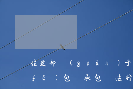 住建部關(guān)于建筑工程施工發(fā)包與承包違法行為認定查處管理辦法的通知