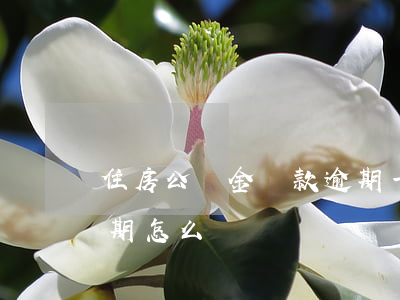 住房公積金貸款逾期一氣(公積金貸款逾期一期怎么辦)