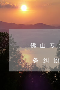 佛山专业办涉外债权债务律师推荐-佛山债务纠纷律师