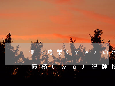 佛山專業(yè)辦涉外債權(quán)債務(wù)律師推薦-佛山債務(wù)糾紛律師