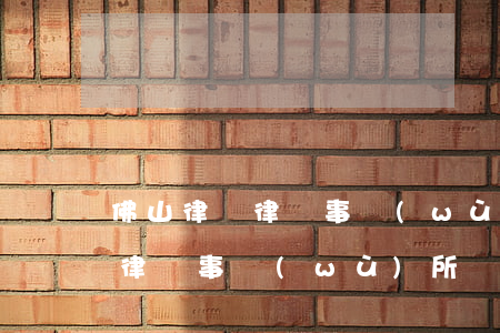 佛山律師律師事務(wù)所 吳毅(佛山桂城律師事務(wù)所)