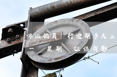 佛山招商銀行逾期多久上征信(招商銀行逾期一個星期對征信有影響嗎)