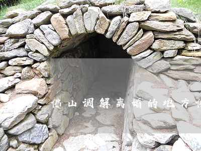 佛山调解离婚的地方(佛山市离婚要怎么办)
