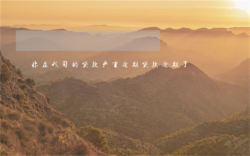 你在我司的贷款严重逾期(贷款逾期了)