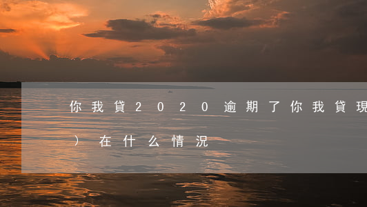 你我貸2020逾期了(你我貸現(xiàn)在什么情況)