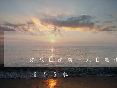 你我貸逾期一天還能借嗎(逾期一天為什么就借不了啦)