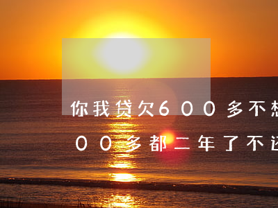 你我贷欠600多不想还了(你我贷欠款2000多都二年了不还会怎么样)
