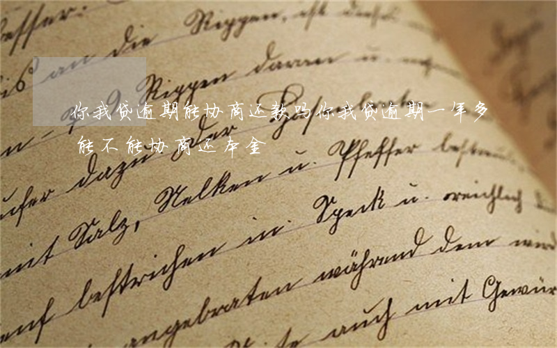 你我贷逾期能协商还款吗(你我贷逾期一年多能不能协商还本金)
