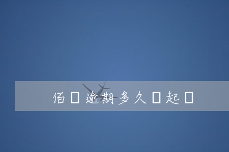 佰鎊逾期多久會起訴