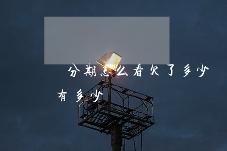 來分期怎么看欠了多少錢(分期付款怎么看還有多少錢沒還)