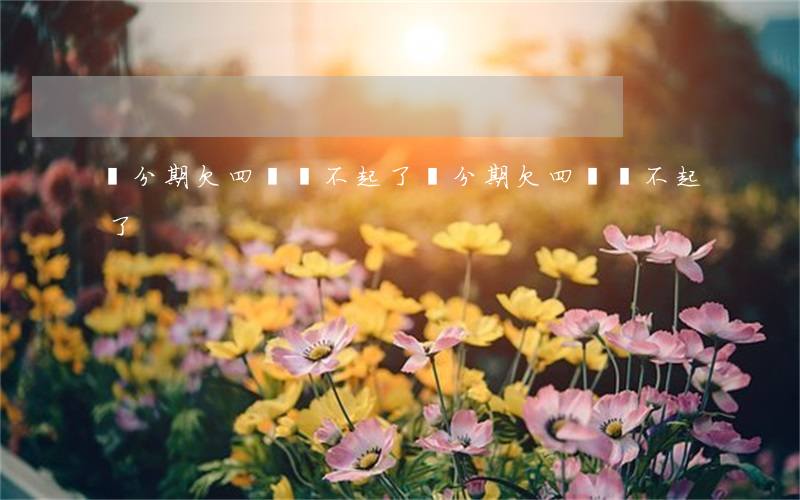 來分期欠四萬還不起了(來分期欠四萬還不起了)