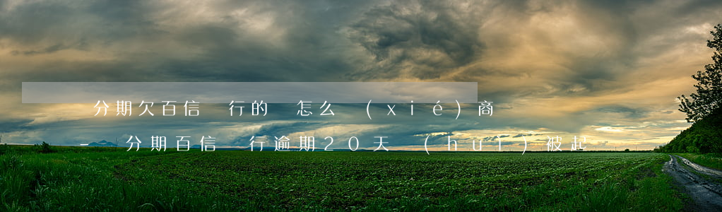 來分期欠百信銀行的錢怎么協(xié)商-來分期百信銀行逾期20天會(huì)被起訴嗎