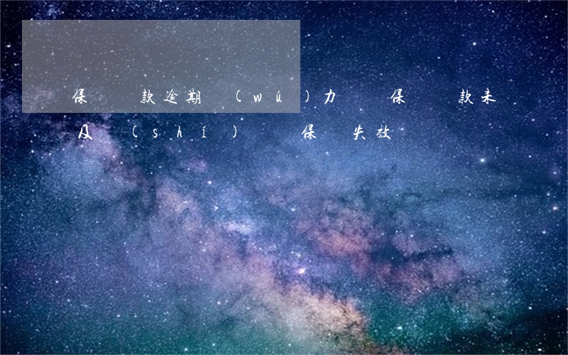 保單貸款逾期無(wú)力償還(保單貸款未及時(shí)歸還,保單失效)