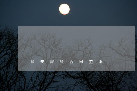 保安服务合同范本