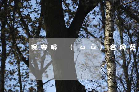 保安服務(wù)合同范本