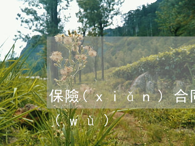 保險(xiǎn)合同中投保人的主要義務(wù)
