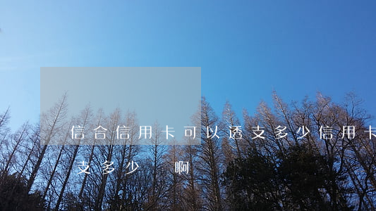 信合信用卡可以透支多少(信用卡最高可以透支多少錢啊)