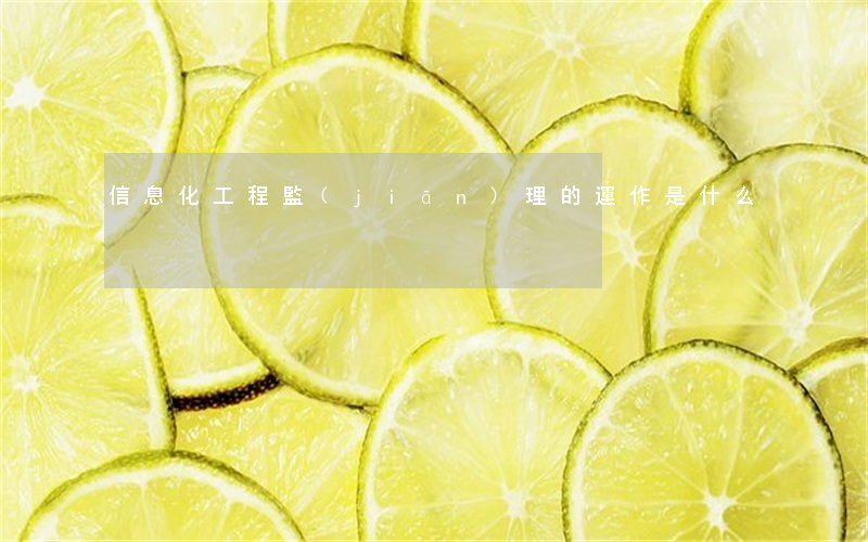 信息化工程監(jiān)理的運作是什么
