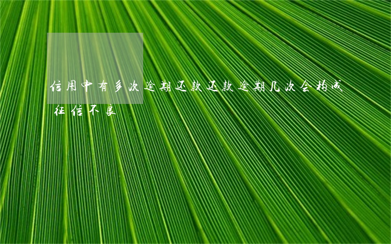 信用中有多次逾期还款(还款逾期几次会构成征信不良)