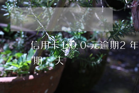 信用卡100元逾期2年(信用卡一百多塊逾期幾天)