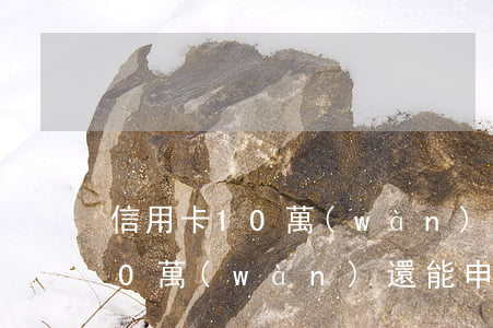 信用卡10萬(wàn)不還怎么辦(欠了10萬(wàn)還能申請(qǐng)信用卡嗎)