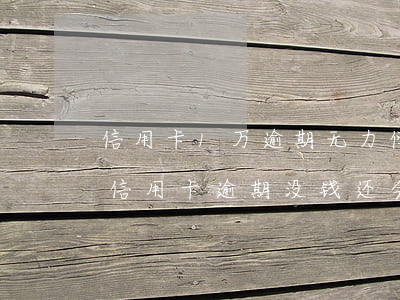 信用卡1万逾期无力偿还最坏结果-一万多信用卡逾期没钱还会坐牢吗