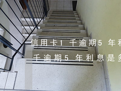 信用卡1千逾期5年利息是多少錢（信用卡1千逾期5年利息是多少）