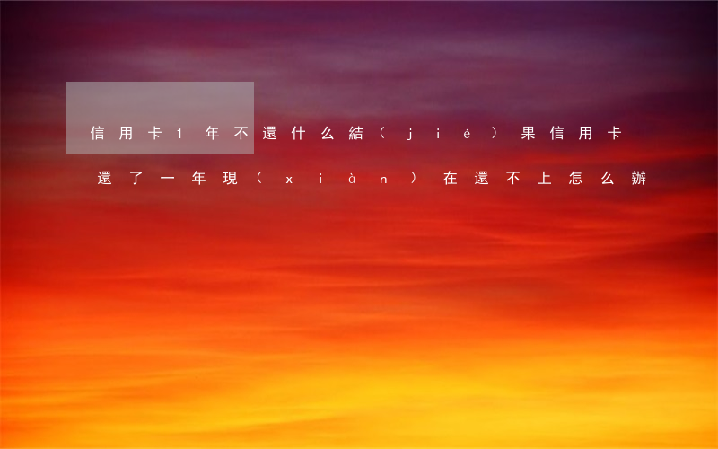信用卡1年不還什么結(jié)果(信用卡還了一年現(xiàn)在還不上怎么辦)