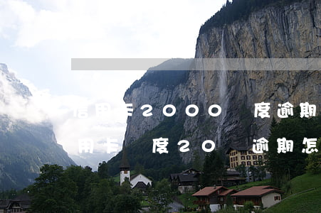 信用卡2000額度逾期兩個月有多嚴重（信用卡額度20萬逾期怎么辦）
