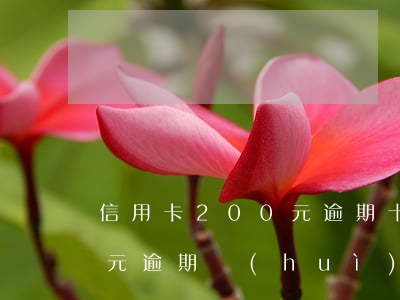 信用卡200元逾期十幾天（信用卡100多元逾期會(huì)怎么樣）