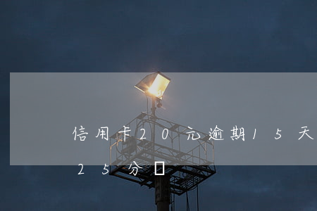 信用卡20元逾期15天有事嗎（信用卡逾期25分鐘）