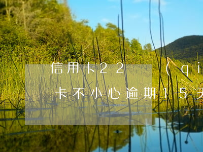 信用卡22塊錢(qián)逾期十天(信用卡不小心逾期15天)