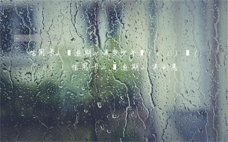信用卡2萬逾期2年多少手續(xù)費(fèi)(信用卡2萬逾期2年利息)