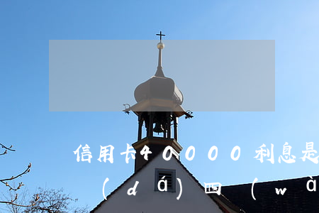 信用卡40000利息是多少（信用卡利息高達(dá)四萬(wàn)怎么辦）
