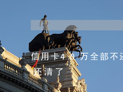 信用卡40万全部不还了(40万信用卡终于还清了)